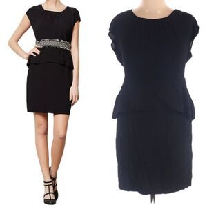 Anthropologie MOULINETTE SOEURS Crepe Peplum Dress 14